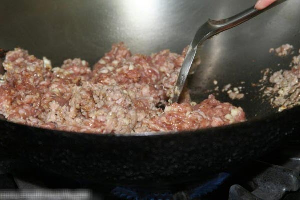 xào thịt nấu cháo